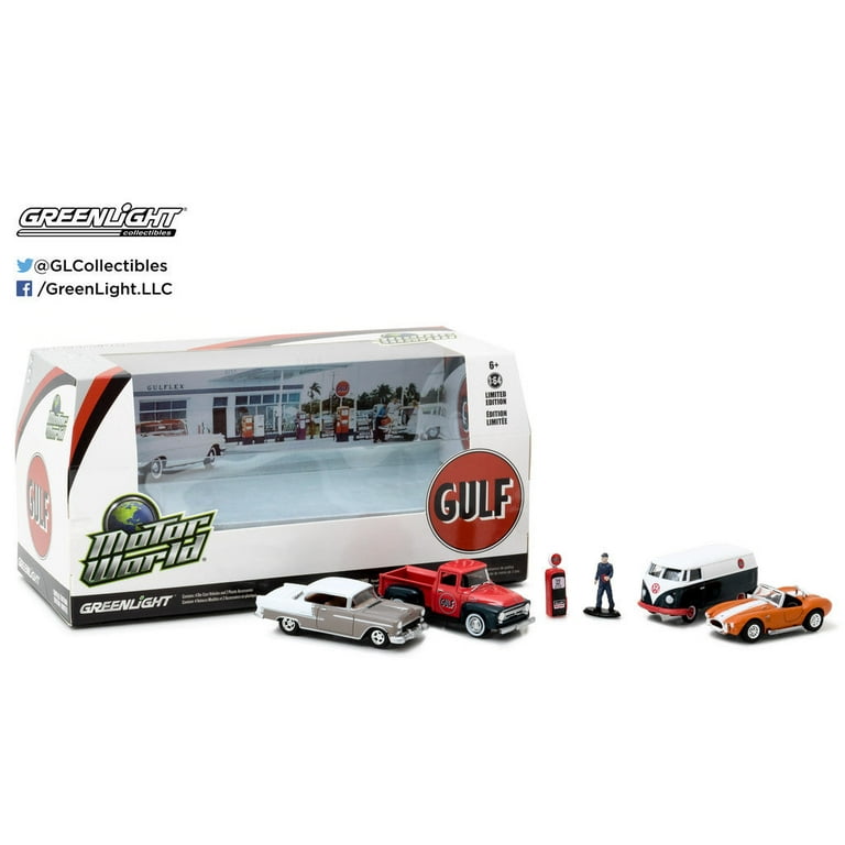 1/64　GREENLIGHT★GULF OIL ガソリンスタンド　ジオラマ Amazon.co.jp: 1/64 ジオラマセット GULFガソリンスタンド LED