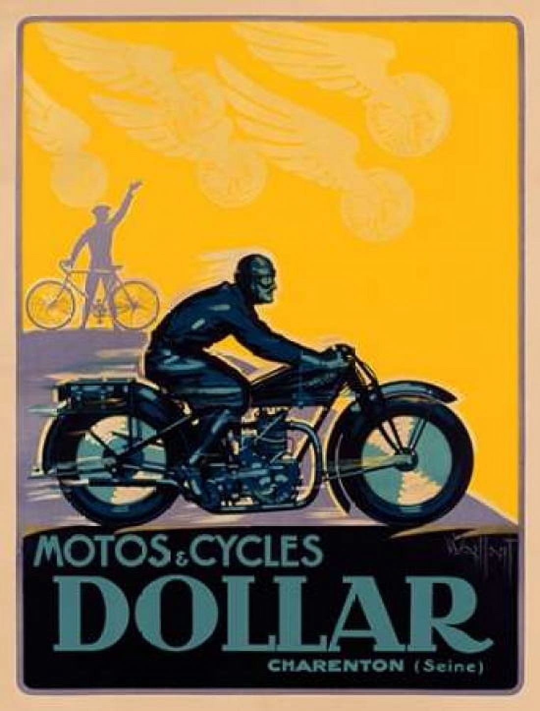 Motos and Cycles Dollar Canvas Art - Vaillant (22 x 28)