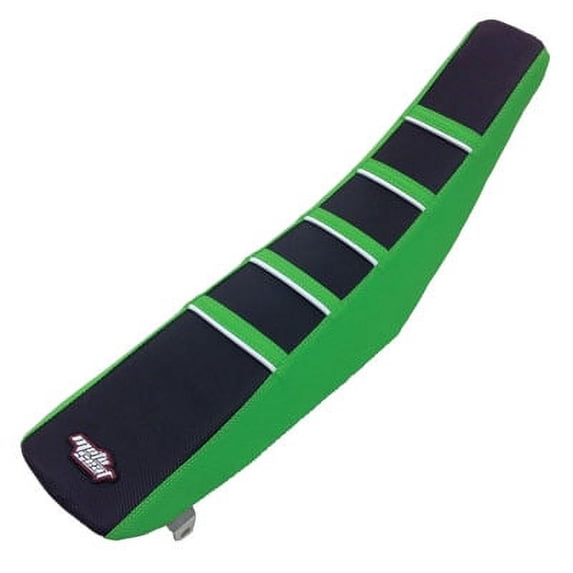 Motoseat Ribbed Accent Traction Seat Cover Green/Black/Green/White for Kawasaki KX250F 2017-2018