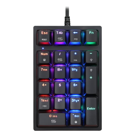 Motospeed K24 Numeric Mechanical Keyboard 21 Keys USB Wired Keyboard with 13 RGB Effects OUTEMU Blue Switch