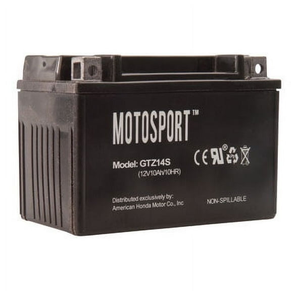 Motosport Maintenance-Free Battery with Acid GTZ14S For Yamaha, Honda, KTM, TM