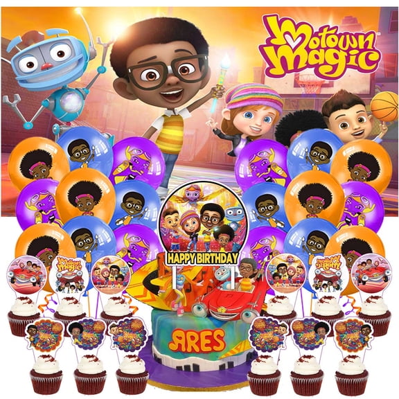 Motown Magic Birthday Latex Balloons Party Supplies Kit Decor Banner Decorations Backdrop Cake Topper