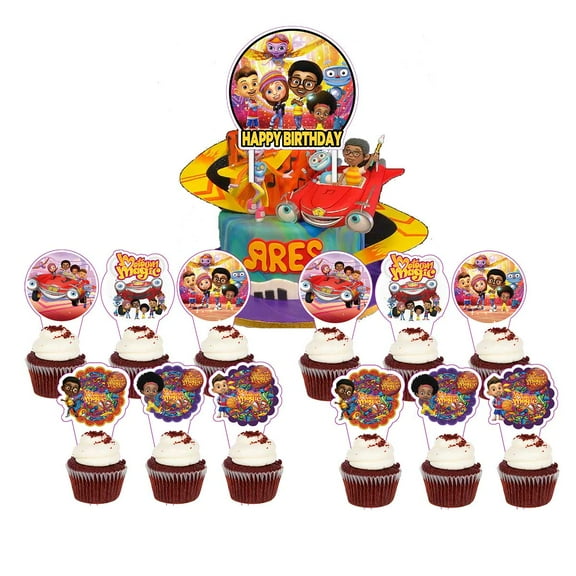 Motown Magic Cake Topper Cupcake Set Party Supplies Decoration Birthday Decor Kit