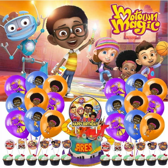 Motown Magic Party Plates Supplies Birthday Decorations Banner Kids Cake Toppers Decorations Decor