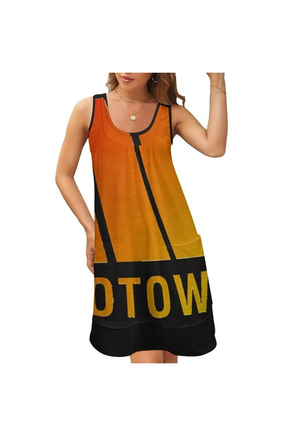 Motown Records - Logo Classic T-Shirt Sleeveless U-Neck Fake Two Piece Dress bandage dress dress women summer Prom gown