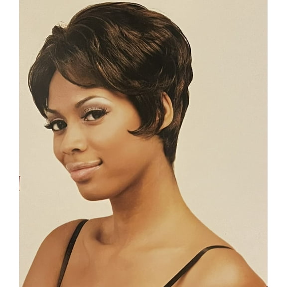 Motown Tress Lace Wig No Tape No Glue. Kanekalon-(Style: LFES-ALI ) Color #1 Jet Black
