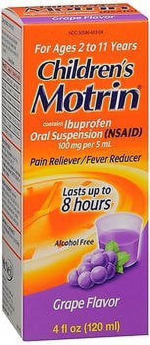 Motrin Children's Oral Suspension Grape Flavor - 4 oz, Pack of 2