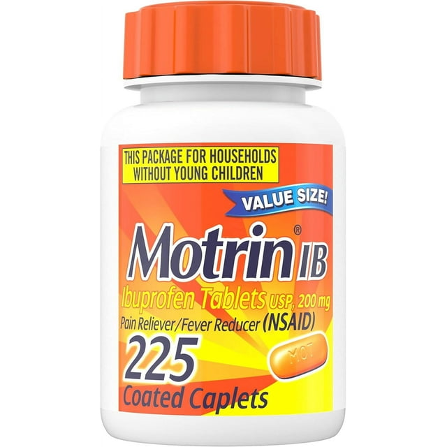 Motrin IB, Ibuprofen 200mg Tablets, Pain Reliever & Fever Reducer for