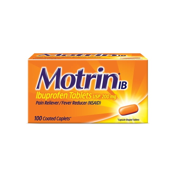 Motrin IB Ibuprofen Tablets, 200 Mg, 100 Count
