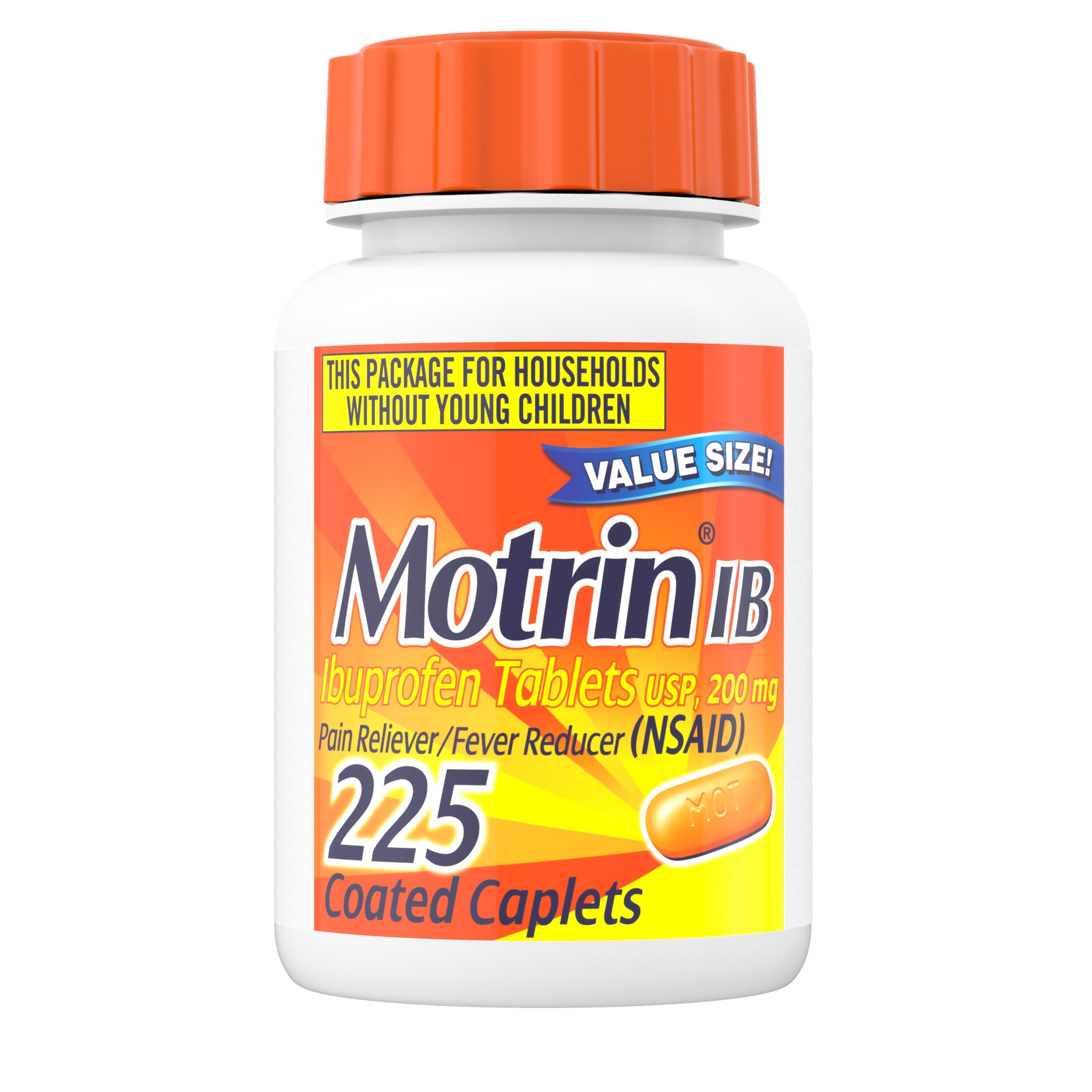 Motrin IB, Ibuprofen 200mg Tablets for Pain & Fever Relief, 100 Ct
