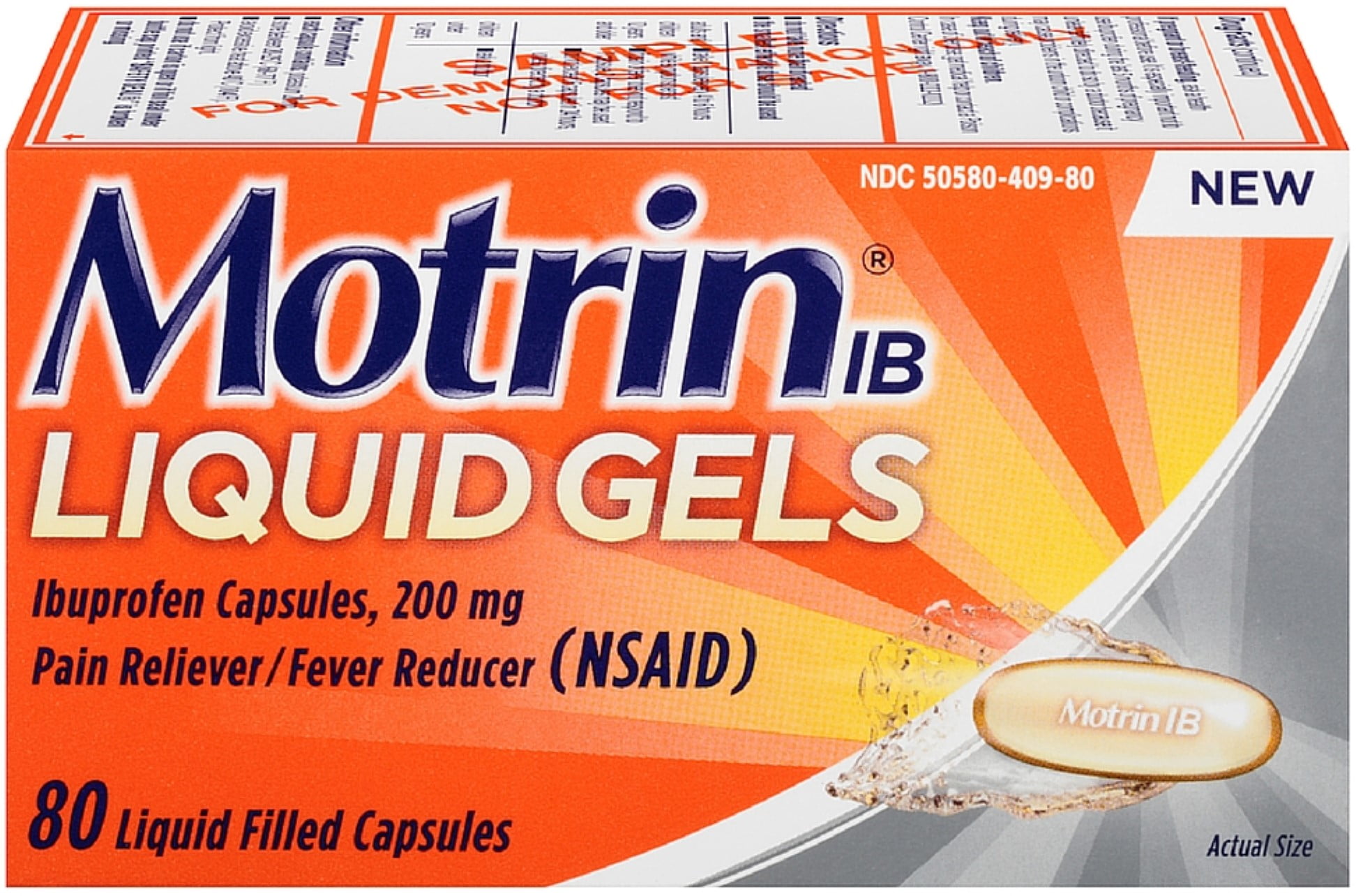 Motrin IB Pain Reliever/Fever Reducer Liquid Gels 80 ea (Pack of 6)