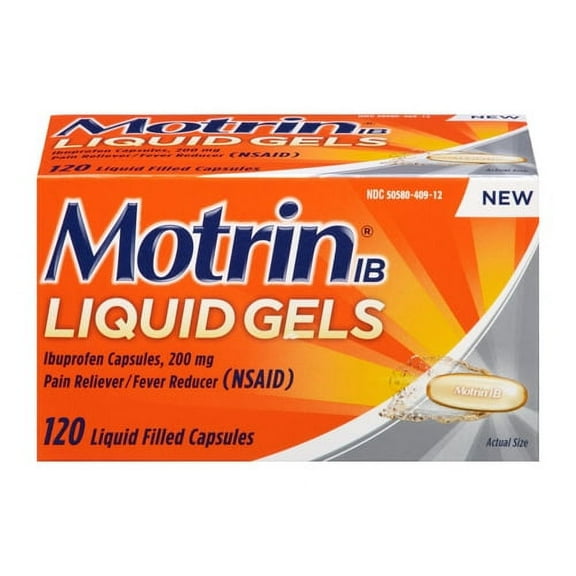 Motrin IB Pain and Fever Reducer Liquid Gel Capsules, 120 Ea