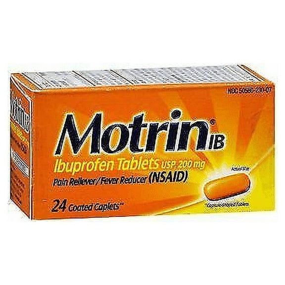 Motrin Lb Pain Reliever / Fever Reducer Ibuprofen USP, 200mg, 24ct, 4-Pack