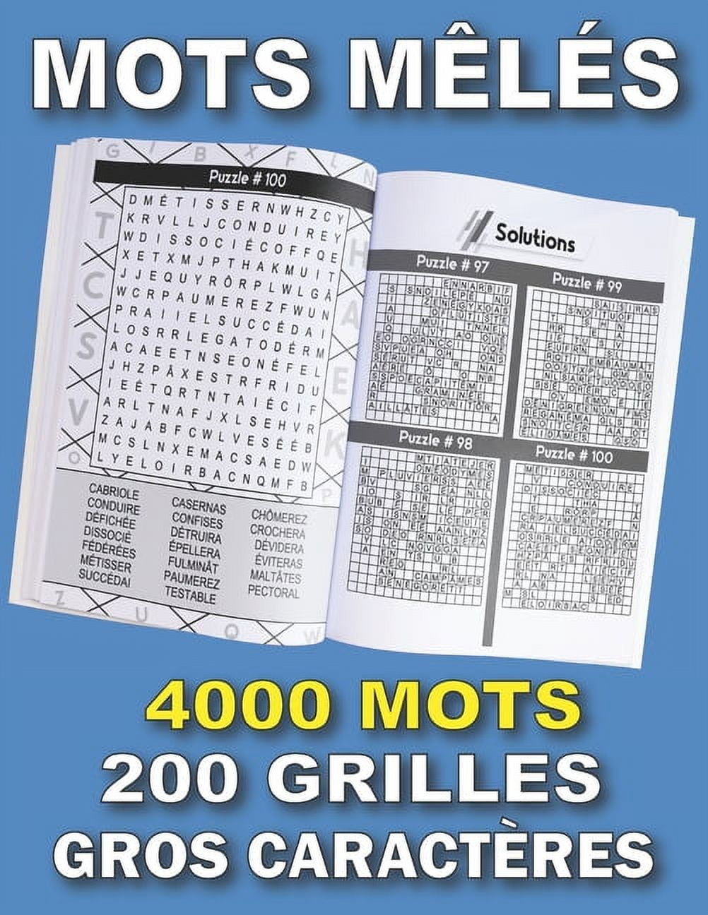 Mots Mêlés Gros Caractères avec Solutions 4000 Mots Meles Pour