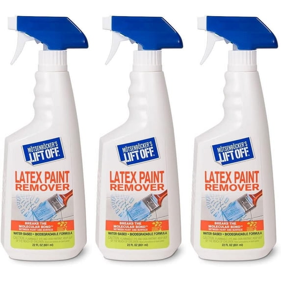 Motsenbockers Lift Off Latex Paint Remover Spray - Eco-Friendly - Pack of 3, 22 oz — Interior & Exterior Use, Professional Finish