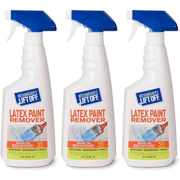 Motsenbockers Lift Off Latex Paint Remover Spray - Eco-Friendly - Pack of 3, 22 oz — Interior & Exterior Use, Professional Finish
