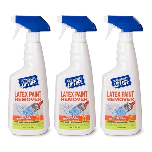 Lift Off 41301-3PK Latex Paint Remover Spray Removes Latex Paint and Enamel, Works on Multiple Surfaces, Water-Based, Biodegradable, 22 Fl Oz, Pack of 3