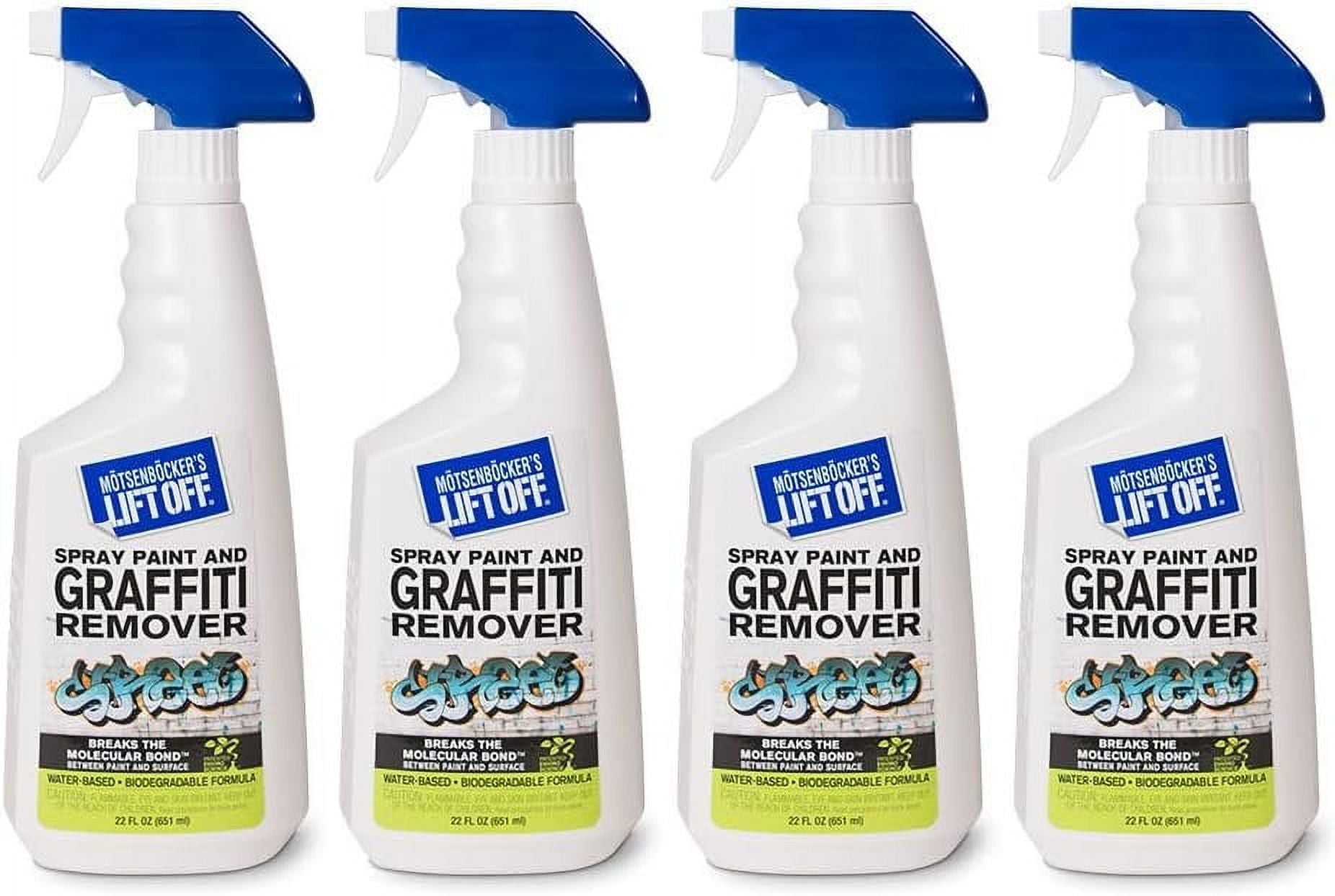 Motsenbocker's Lift Off Spray Paint & Graffiti Remover - Works on Concrete, Vehicles - 4 Pack, 22 Fl Oz