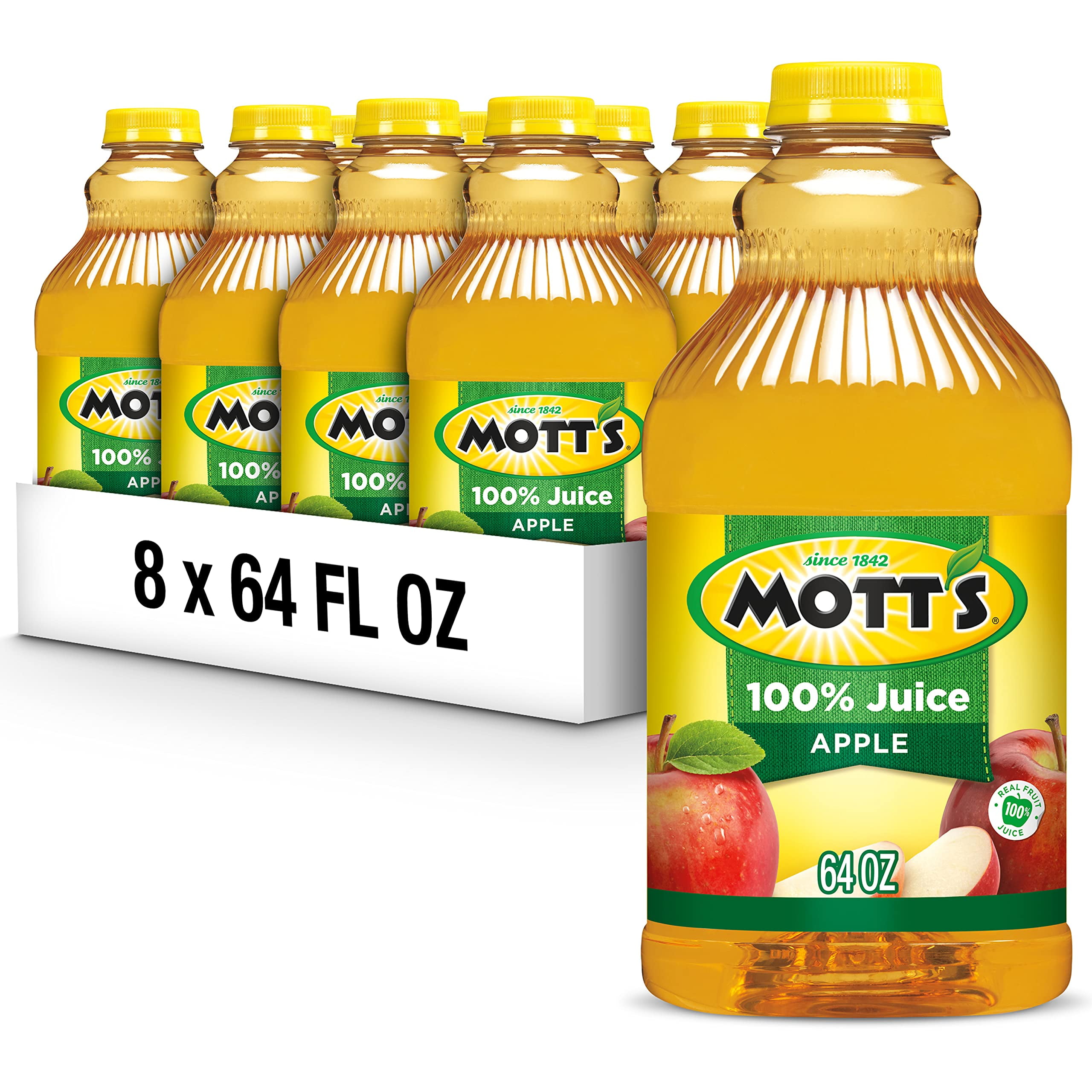Mott's 100% Original Apple Juice, 64 Fluid Ounce Bottle (Pack of 8 ...