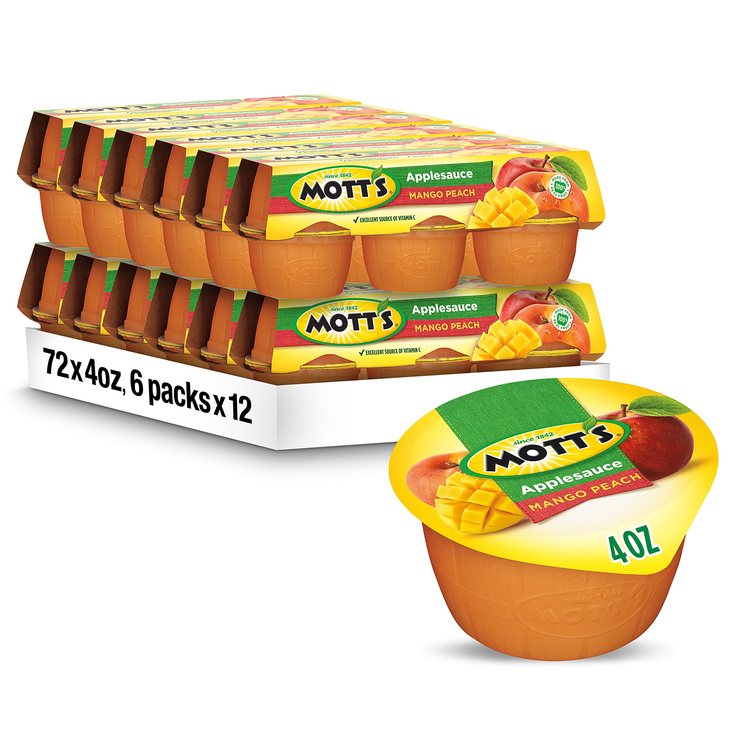 Mott,S Applesauce, Mango Peach, 4 Ounce Cups (Pack Of 72)