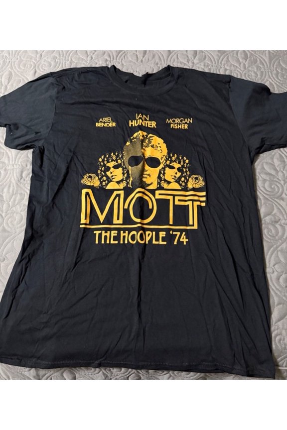 Mott The Hoople Band 74 Tour Shirt Black Mens UniNew S-5XL 1P0424