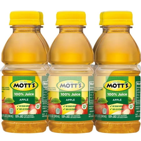 Mott's 100% Apple Juice 8 oz Bottles - 6 pk