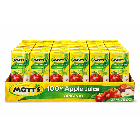 Motts 100% Apple Juice, Original, 32 Pack 6.75 fl oz Juice Boxes