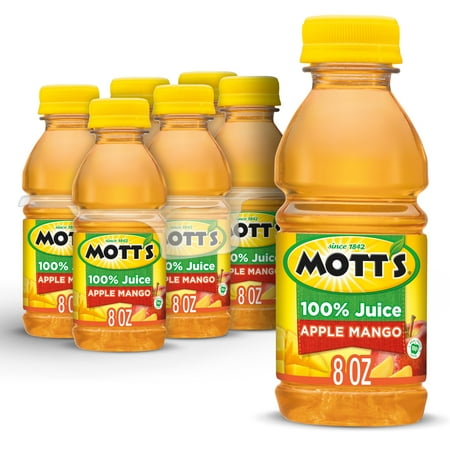 Mott's 100% Juice Apple Mango Juice, 8 fl oz, 6 Count Bottles