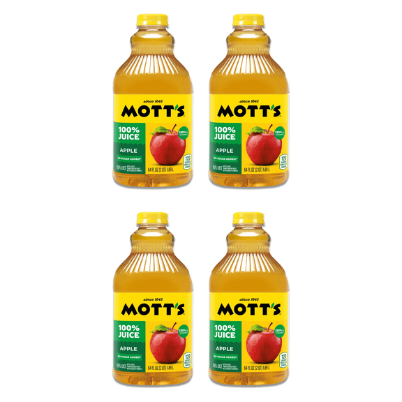 Mott's 100% Juice Original Apple Juice, 48 fl oz, (Pack of 4)
