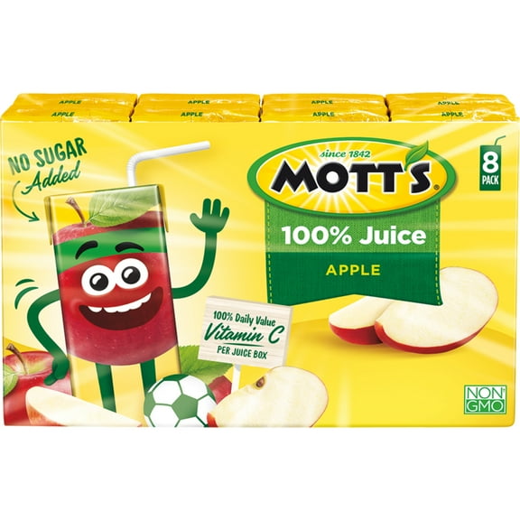 Mott's 100 Percent Apple Juice Drink, 6.75 Ounce - 8 per packet -- 4 per case