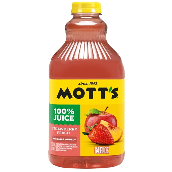 Mott's 100% Strawberry Peach Juice, 64 Fluid Ounce, Bottle