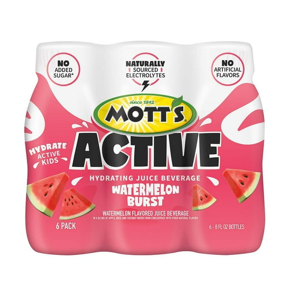 Mott's Active Hydrating Juice Beverage 6 pk Bottles - Watermelon Burst - 8 oz