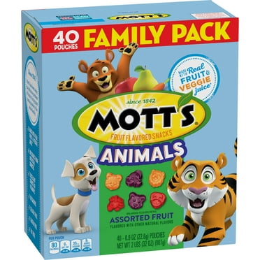 Mott's Fruit Flavored Snacks, Animals Assorted Fruit, Family Pack, 40 Ct, 32 oz