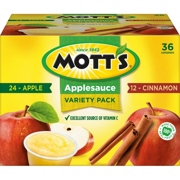 Mott's Apple & Cinnamon Variety Pack Applesauce, 4 oz, 36 count