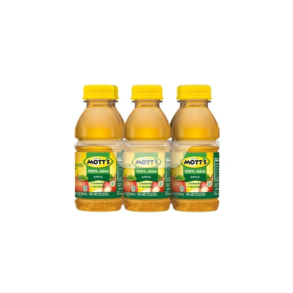 Mott's Apple Juice Bottles, 8 fl oz, 6-Count (Pack of 18)