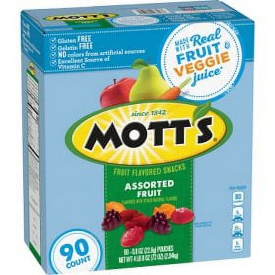 Mott's Assorted Fruit Flavored Snacks, 0.8 oz., 90 count.pack of 2