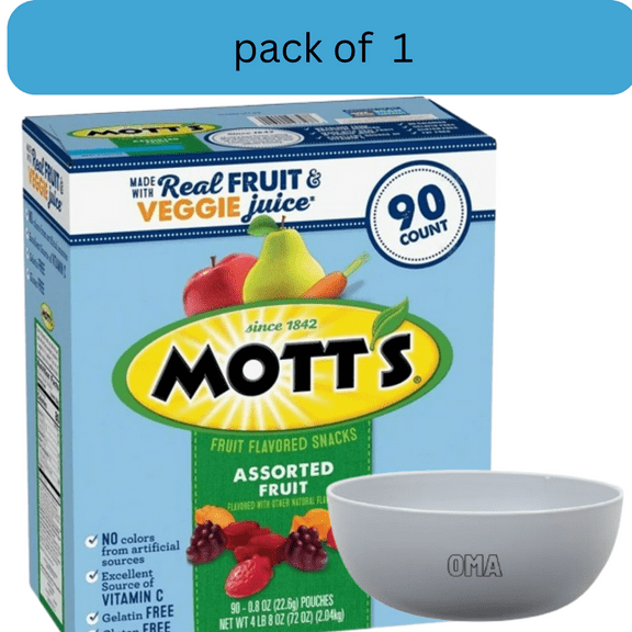 Mott's Assorted Fruit Flavored Snacks, 0.8 oz., 90 pk with bowl by OMA