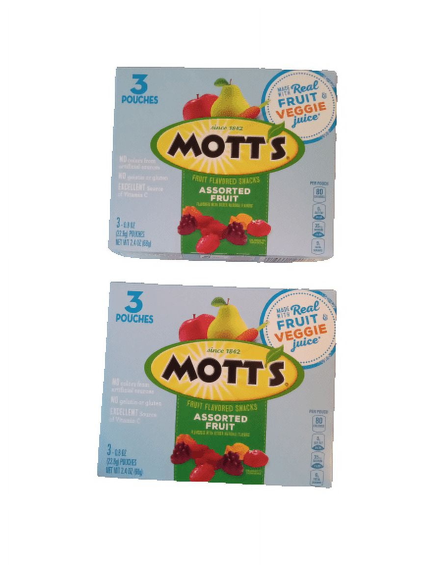Mott's Assorted Fruit Flavored Snacks 3 Count 2.4 oz Pack of 2
