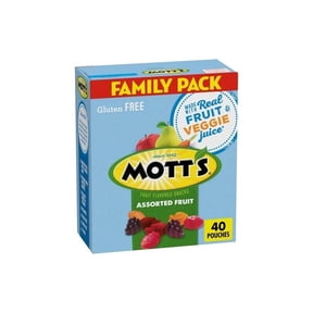 Mott's Assorted Fruit Flavored Snacks, Gluten Free, Family Pack, 40 Count