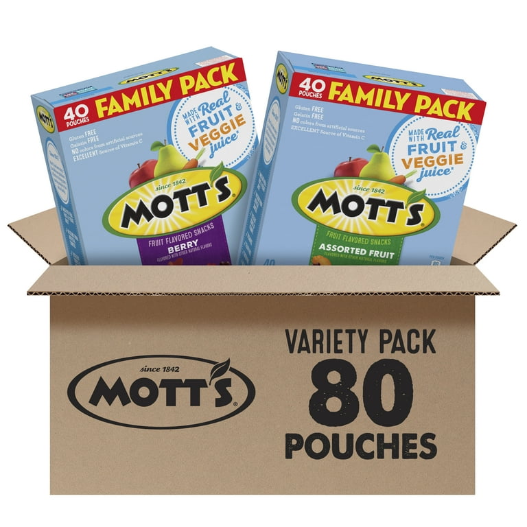 Mott's Berry & Assorted Fruit Flavored Snacks, Family Pack, 64 oz
