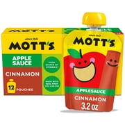 Mott's Cinnamon Applesauce, 3.2 oz, 12 Count Clear Pouches