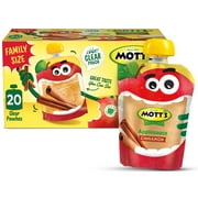 Mott's Cinnamon Applesauce, 3.2 oz, 20 Count Clear Pouches