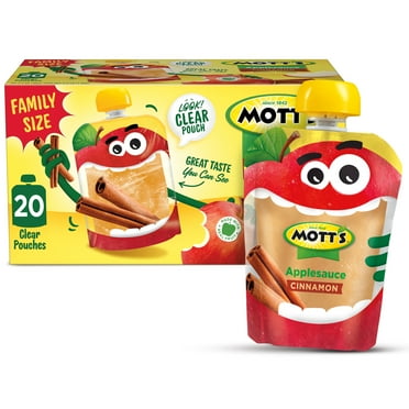 Mott's Cinnamon Applesauce, 3.2 oz, 20 Count Clear Pouches