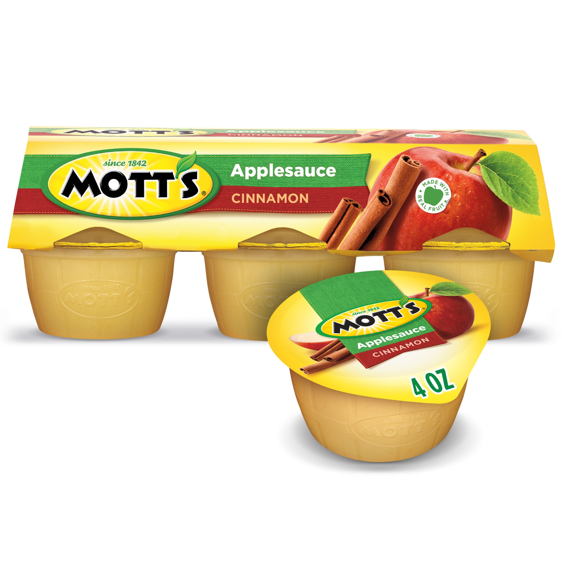 Walmart Deal of Mott's Delicious Cinnamon Apple Sauce, Vitamin C Rich, 4oz Cups, Pack of 6