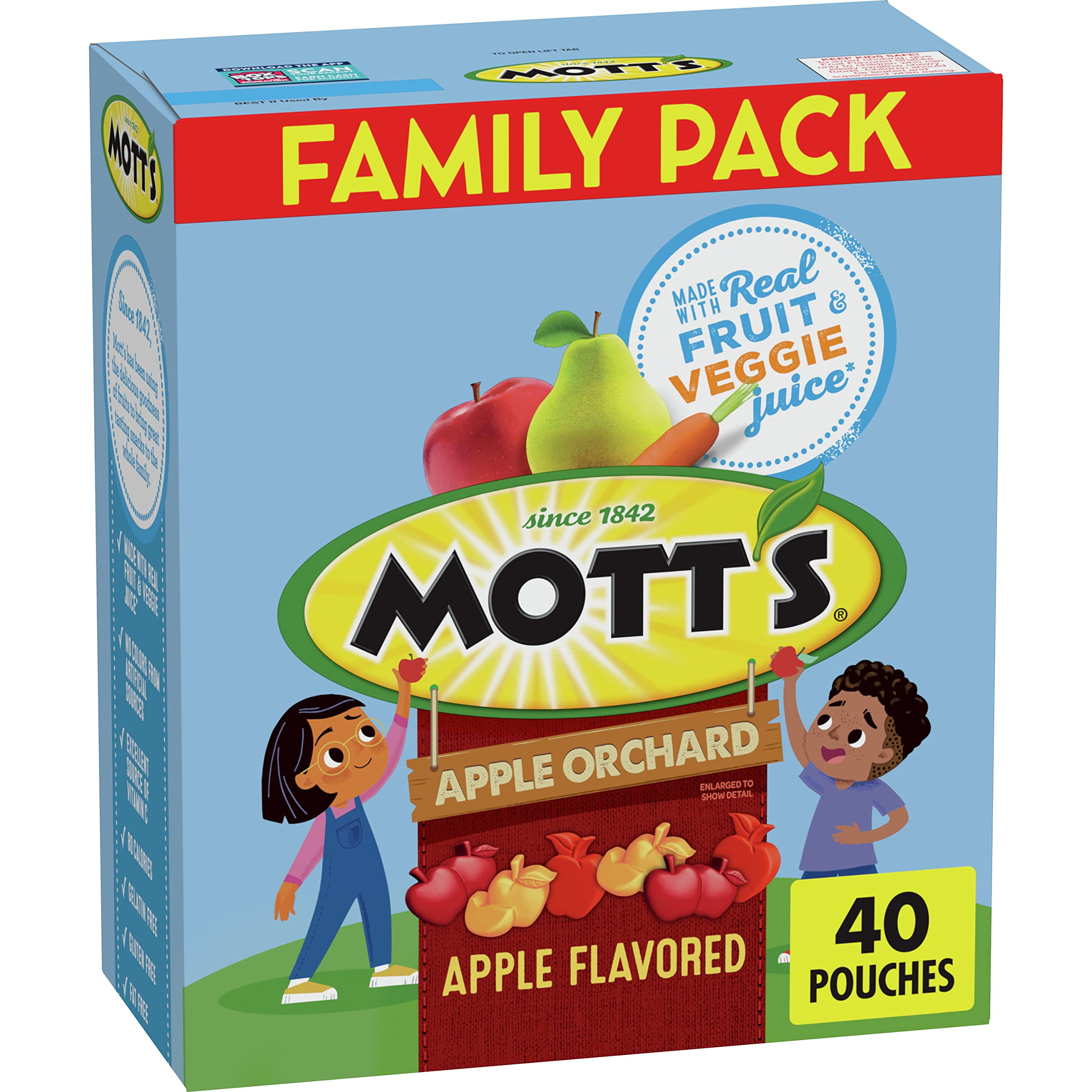 Mott's Fruit Flavored Snacks, Apple Orchard, Gluten Free, 40 ct SHO8