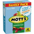 Mott's Fruit Flavored Snacks, Assorted Fruit, Pouches, 0.8 oz, 40 ct