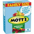 Mott's Fruit Flavored Snacks, HHA1 Assorted Fruit, Pouches, 0.8 oz, 40