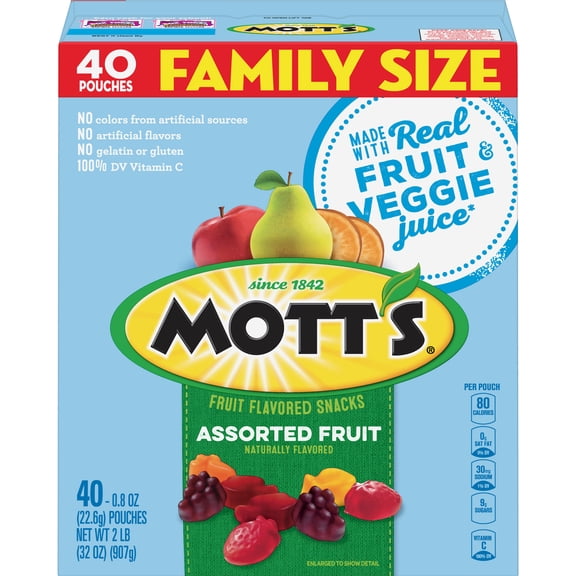 Mott's Fruit Snacks Assorted Fruit Gluten Free (Pack of 20)