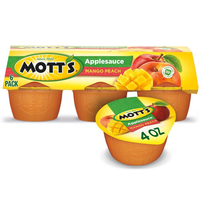 Mott's Mango Peach Applesauce, 4 Ounce Cup, 6 Count