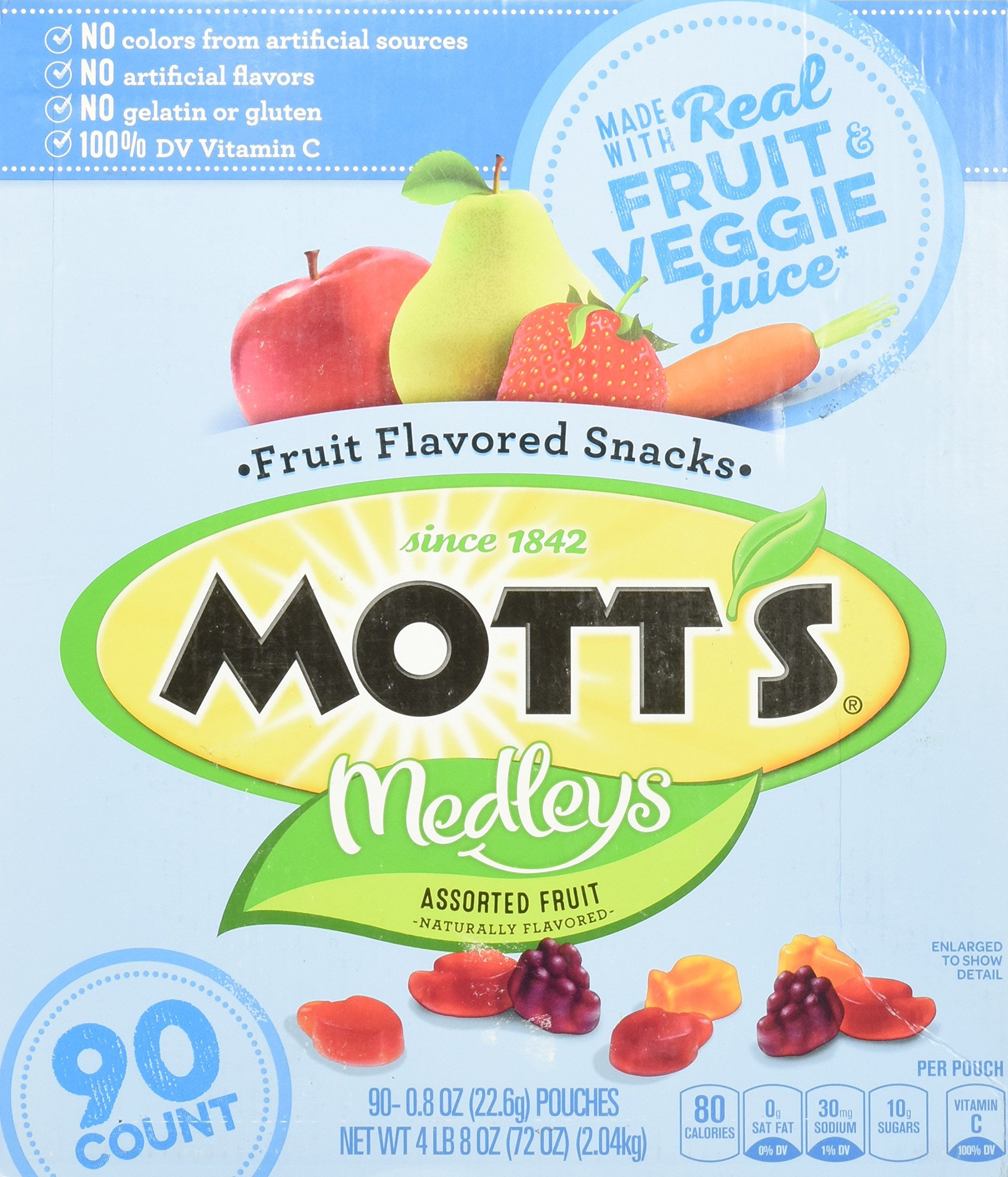 Mott #39 s Medley Assorted Fruit Flavored Snacks (90 ct ) 0 875 oz